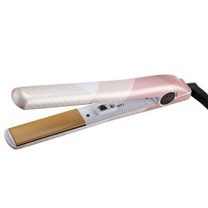 NEW Pink Print CHI 1" Ceramic Hairstyling Iron Straighten Curl Flip Style CA1136